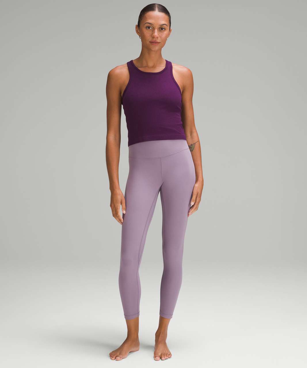 Lululemon Ebb to Street Cropped Racerback Tank Top - Dramatic Magenta