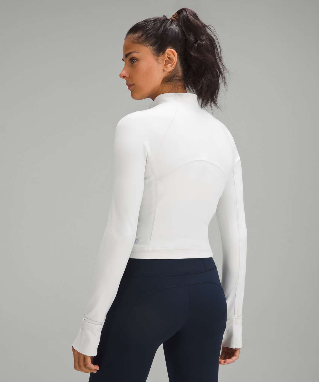 Lululemon Its Rulu Run Cropped Half Zip - Light Vapor