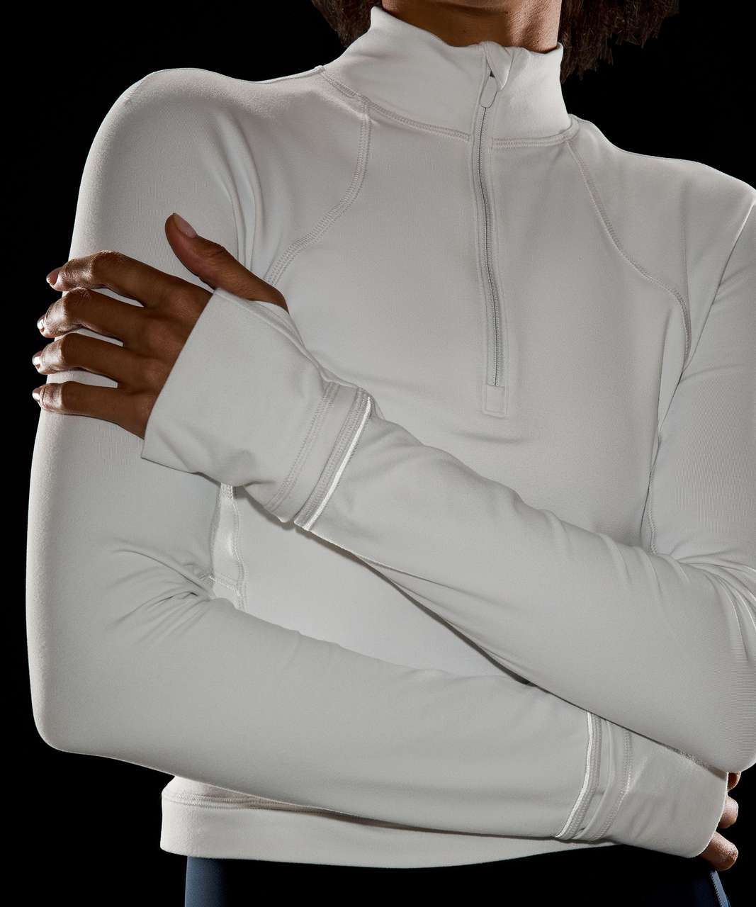 Lululemon Its Rulu Run Cropped Half Zip - Light Vapor