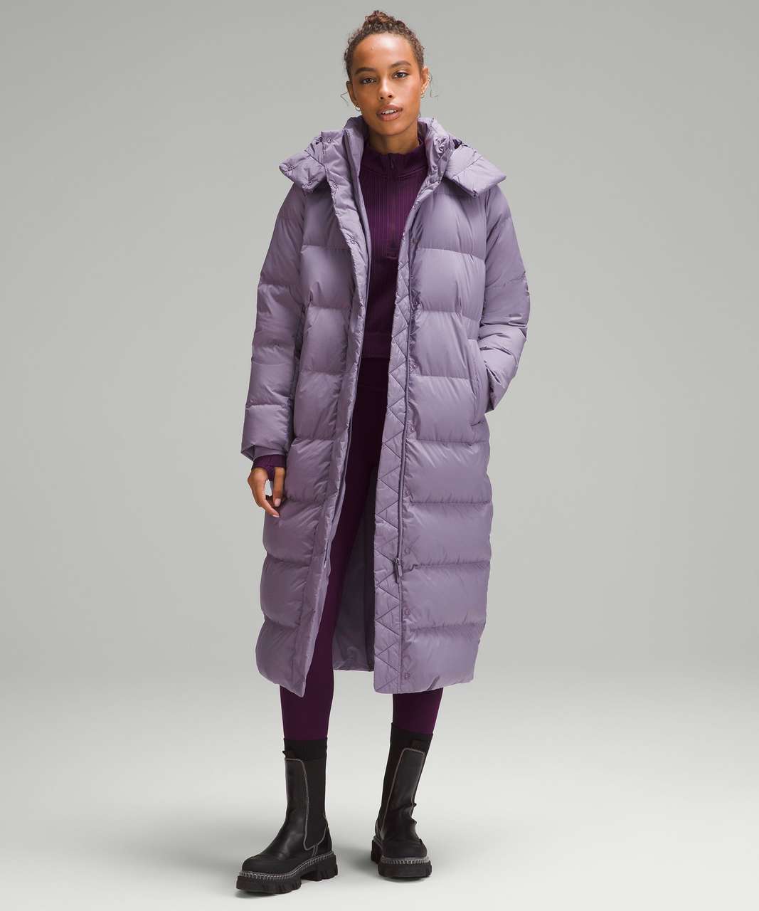 Lululemon Wunder Puff Long Jacket - Purple Ash