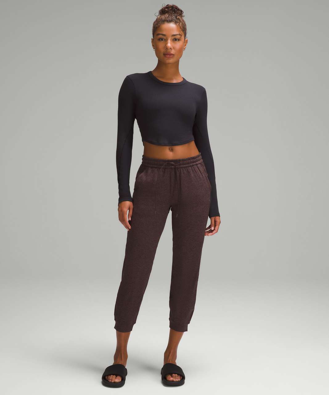 Lululemon Soft Jersey Classic-Fit Mid-Rise Jogger - Heathered Dark Espresso