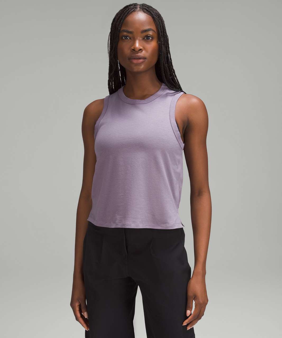 Lululemon tank top with built-in bra in size 8.  Lululemon tank top,  Purple tank top, Tank tops