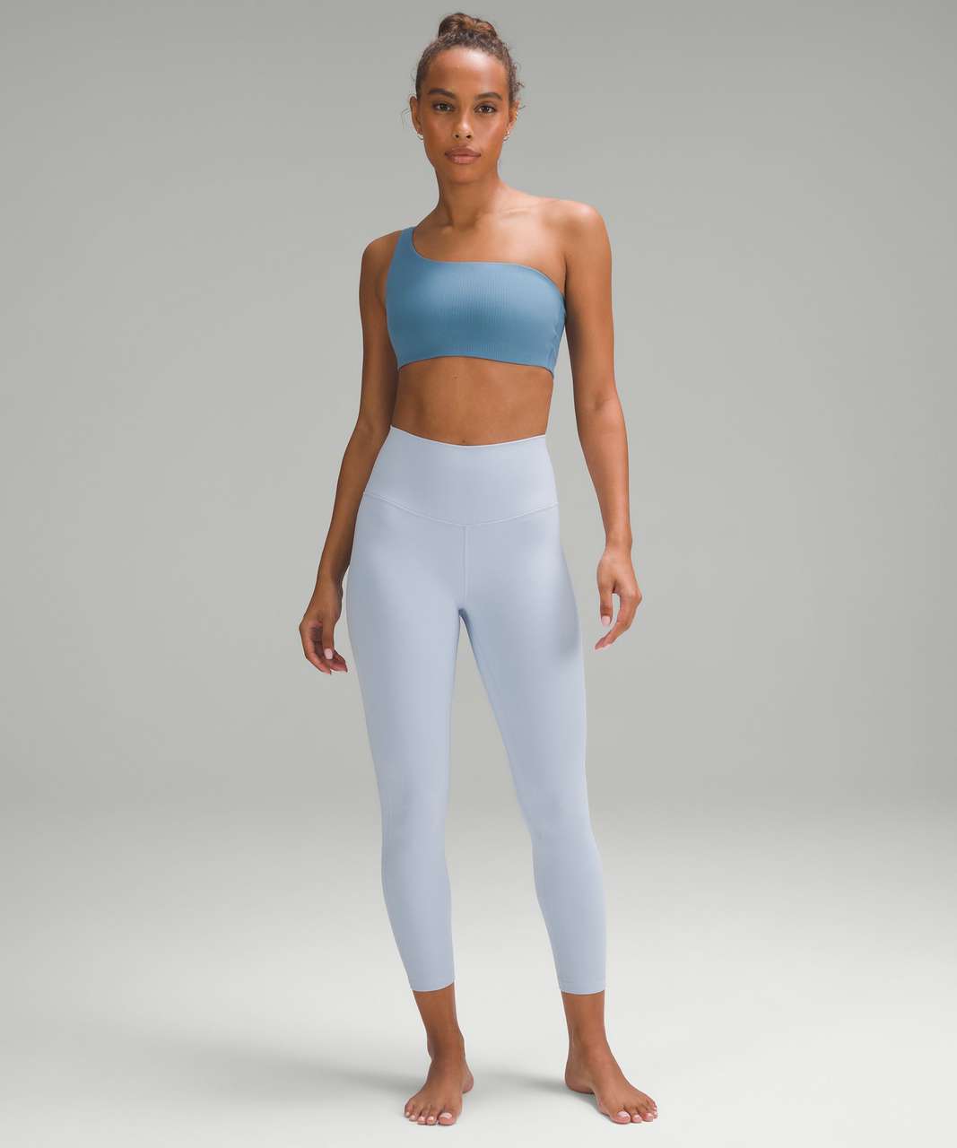 Lululemon Ribbed Nulu Asymmetrical Yoga Bra *Light Support, A/B Cup - Utility Blue