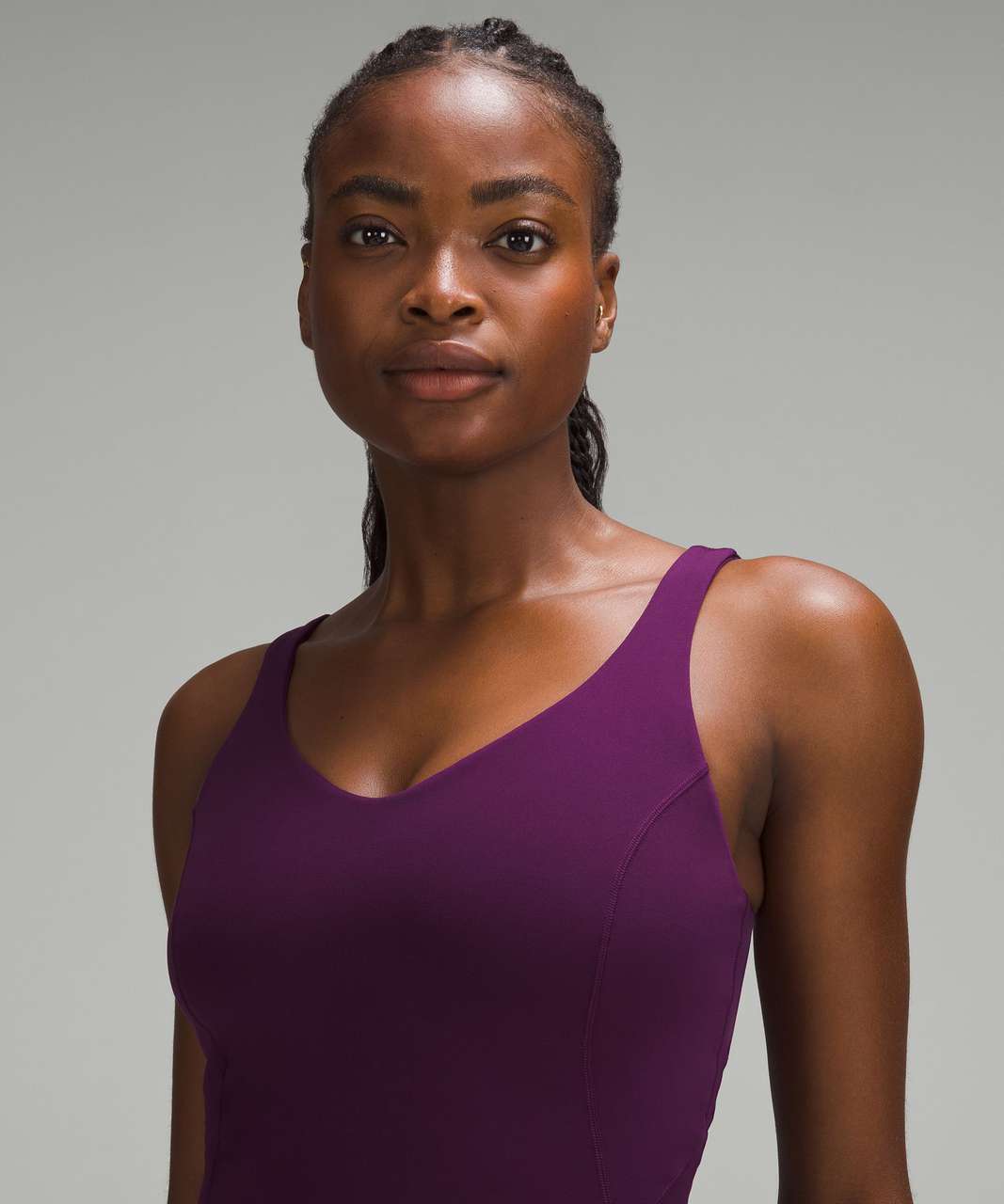 Lululemon tank top with built-in bra in size 8.  Lululemon tank top,  Purple tank top, Tank tops