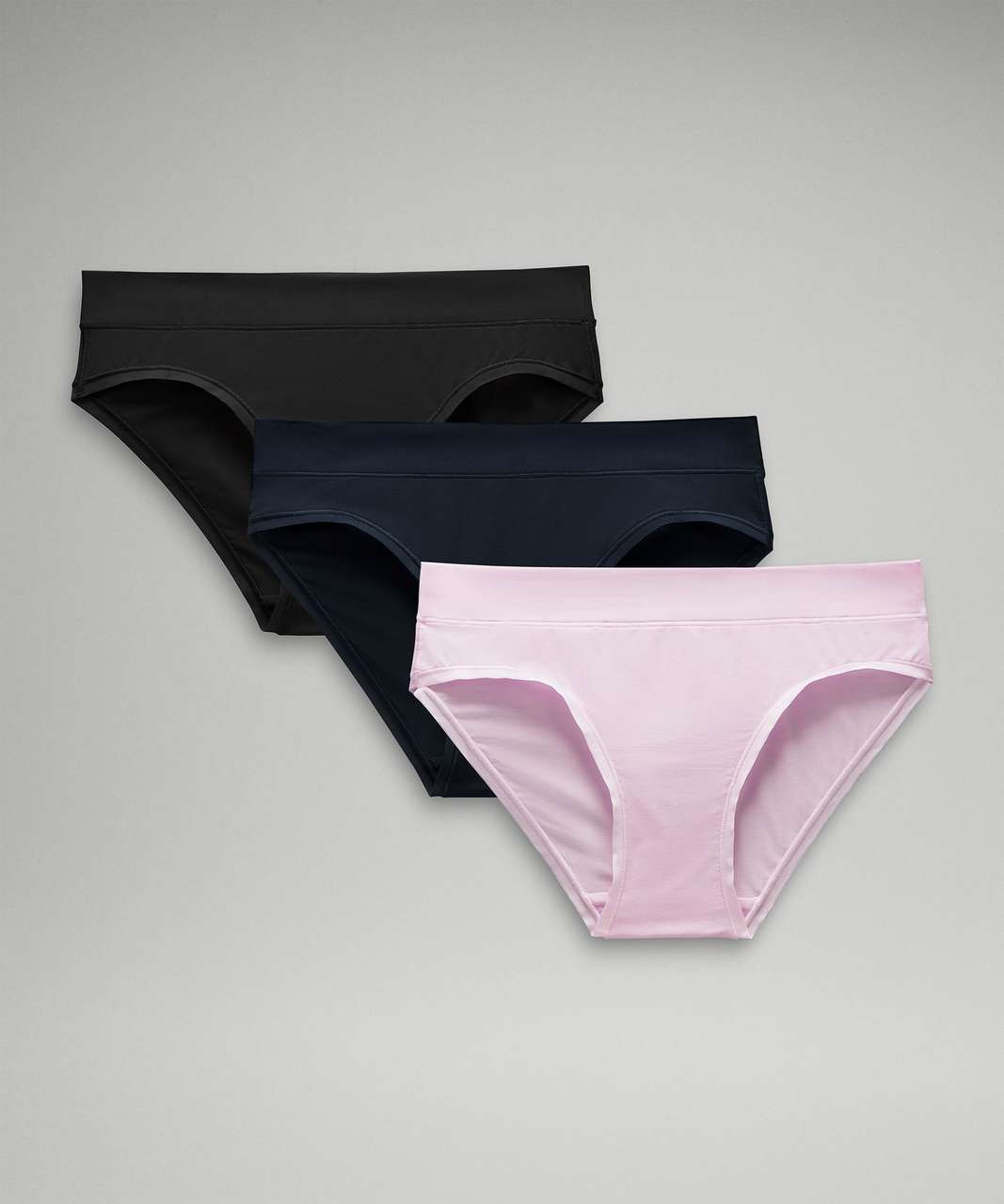 Lululemon UnderEase Mid-Rise Bikini Underwear *3 Pack - Black / True Navy / Meadowsweet Pink