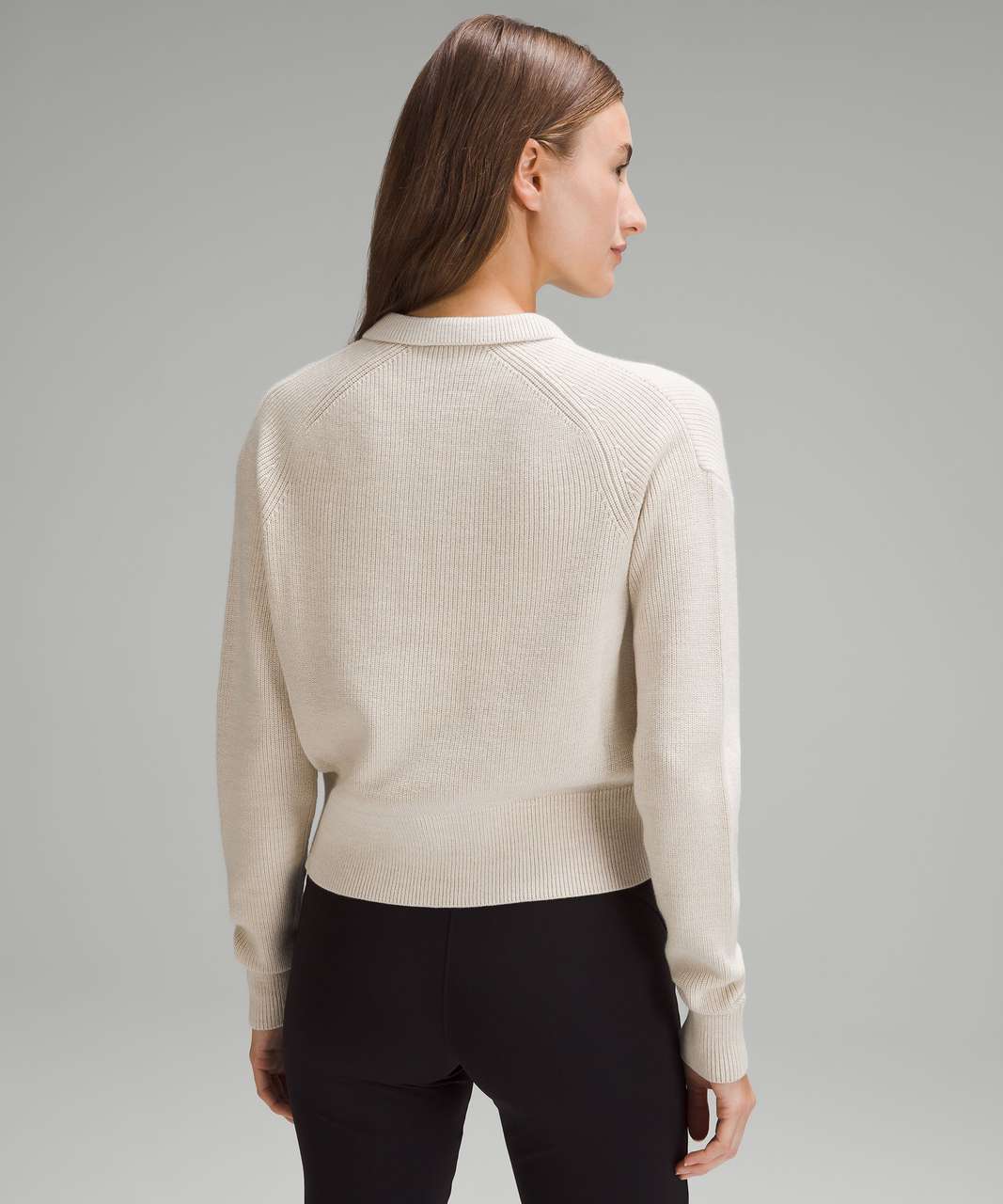 Lululemon Collared Merino Wool-Blend Sweater - Heathered Bone