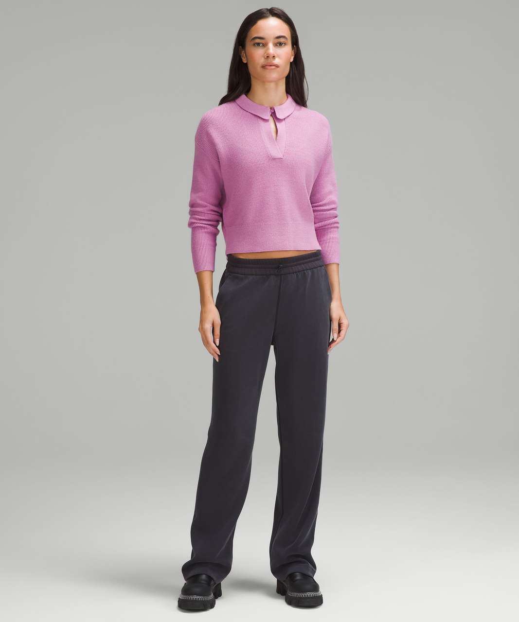 Lululemon Collared Merino Wool-Blend Sweater - Dahlia Mauve