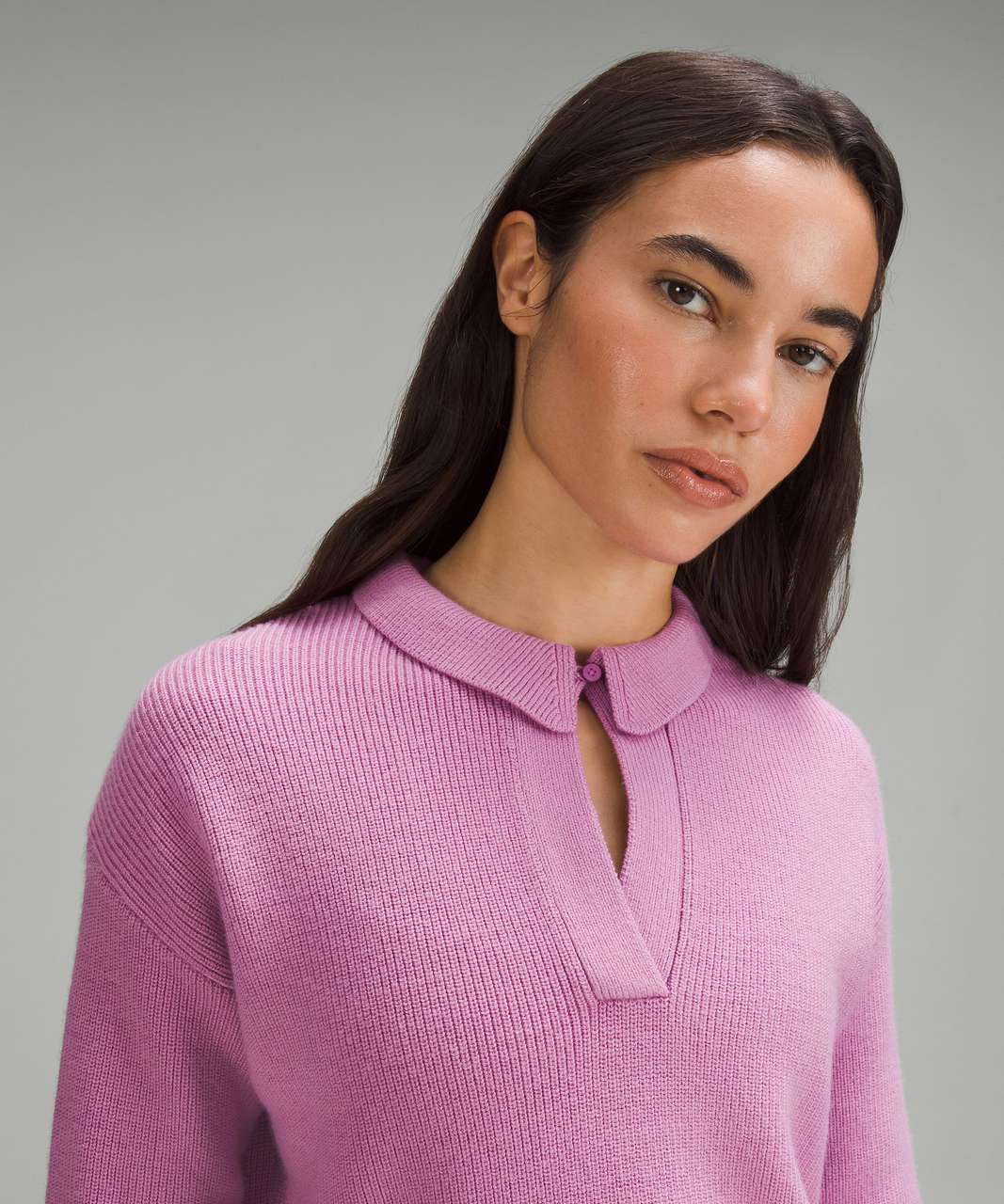 Lululemon Collared Merino Wool-Blend Sweater - Dahlia Mauve