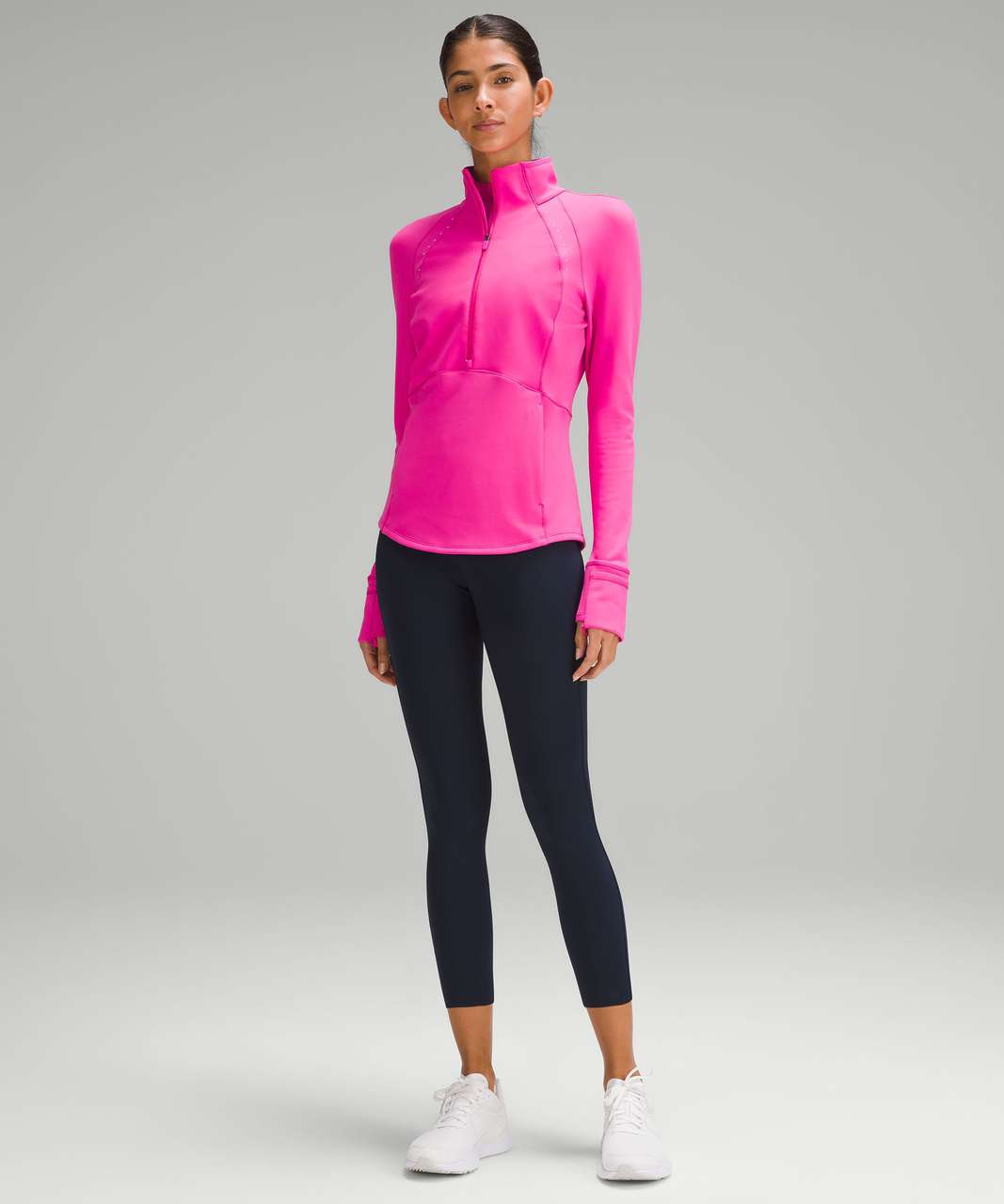 Lululemon Cold Weather Running Half Zip - Sonic Pink - lulu fanatics