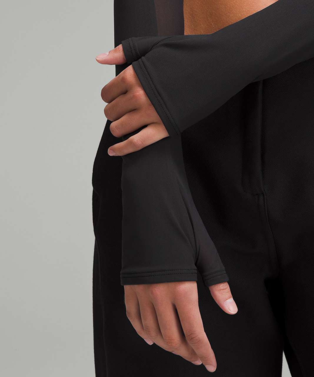 lululemon athletica Mesh Mixed Long-sleeve Shirt in Black