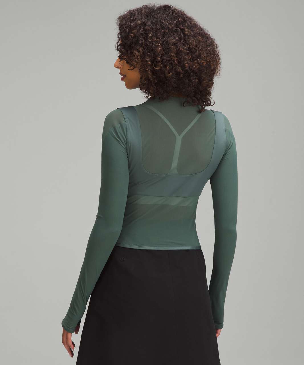 Lululemon Mesh Mixed Long-Sleeve Shirt - Dark Forest