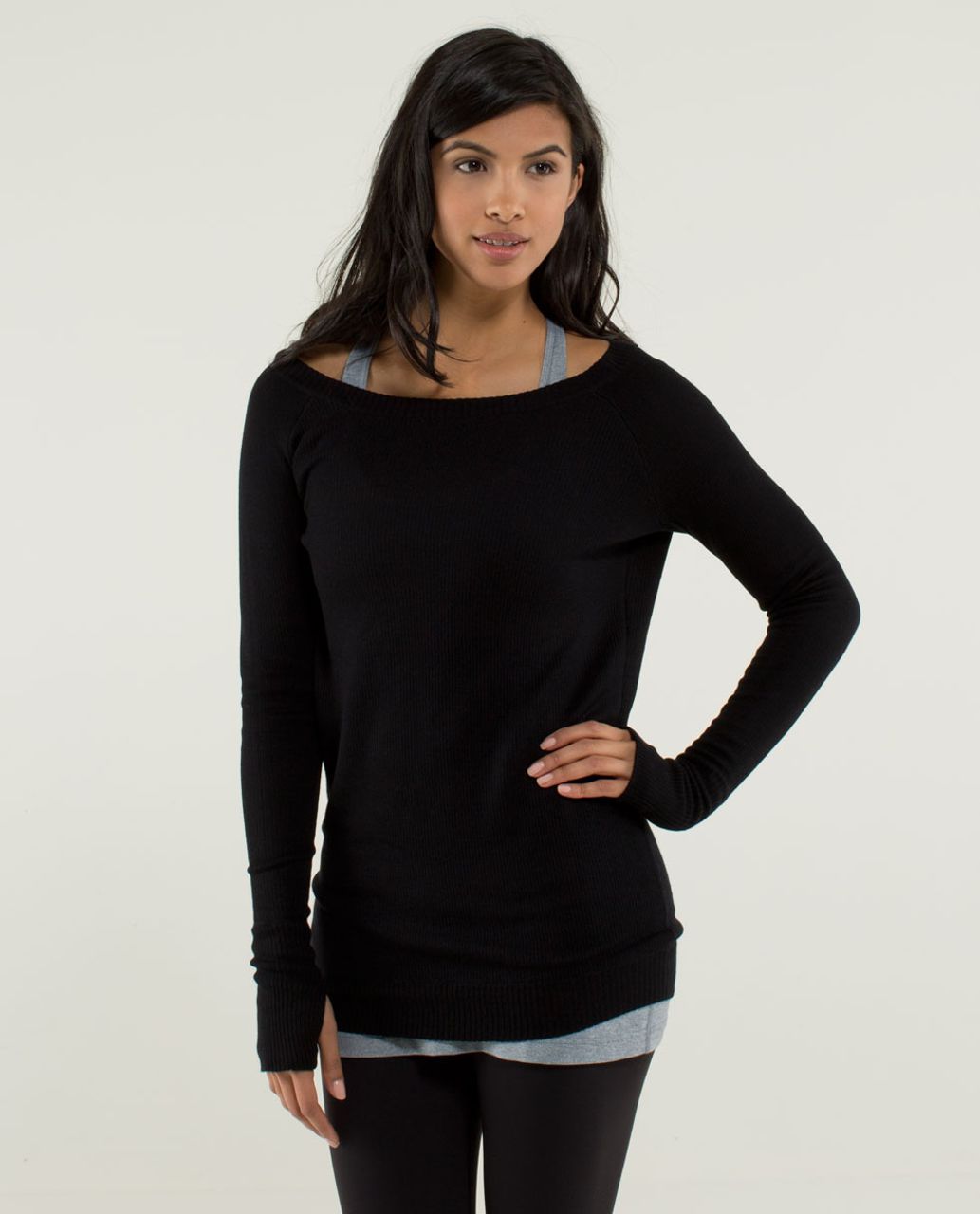 Lululemon Chai Time Pullover II - Black /  Heathered Deep Coal