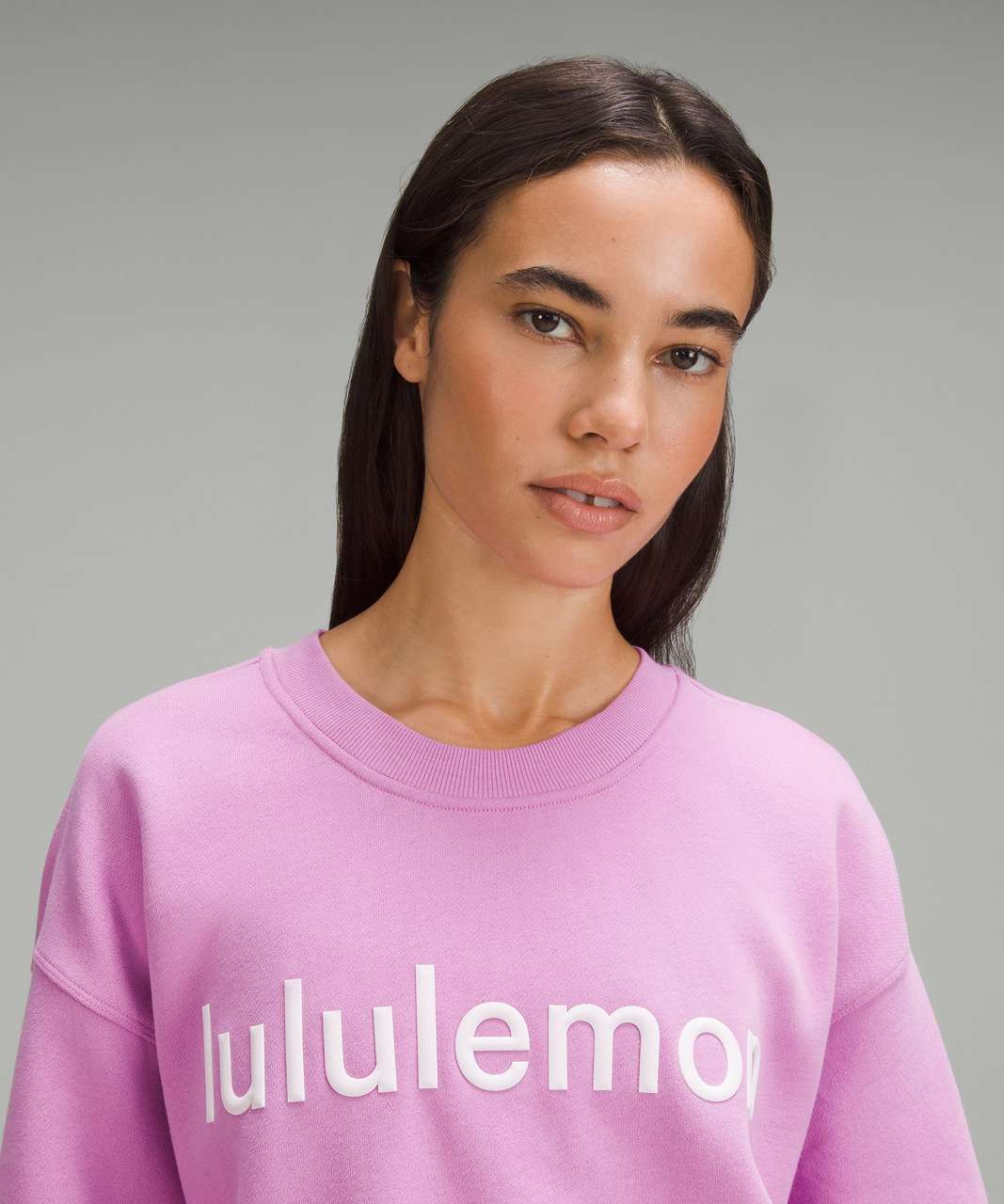 Lululemon Perfectly Oversized Cropped Crew *Softstreme - Pink Blossom -  lulu fanatics