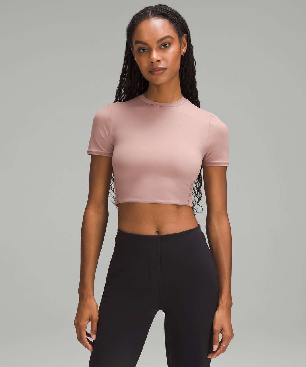 Lululemon Wundermost Ultra-Soft Nulu Crewneck Cropped T-Shirt - Twilight Rose