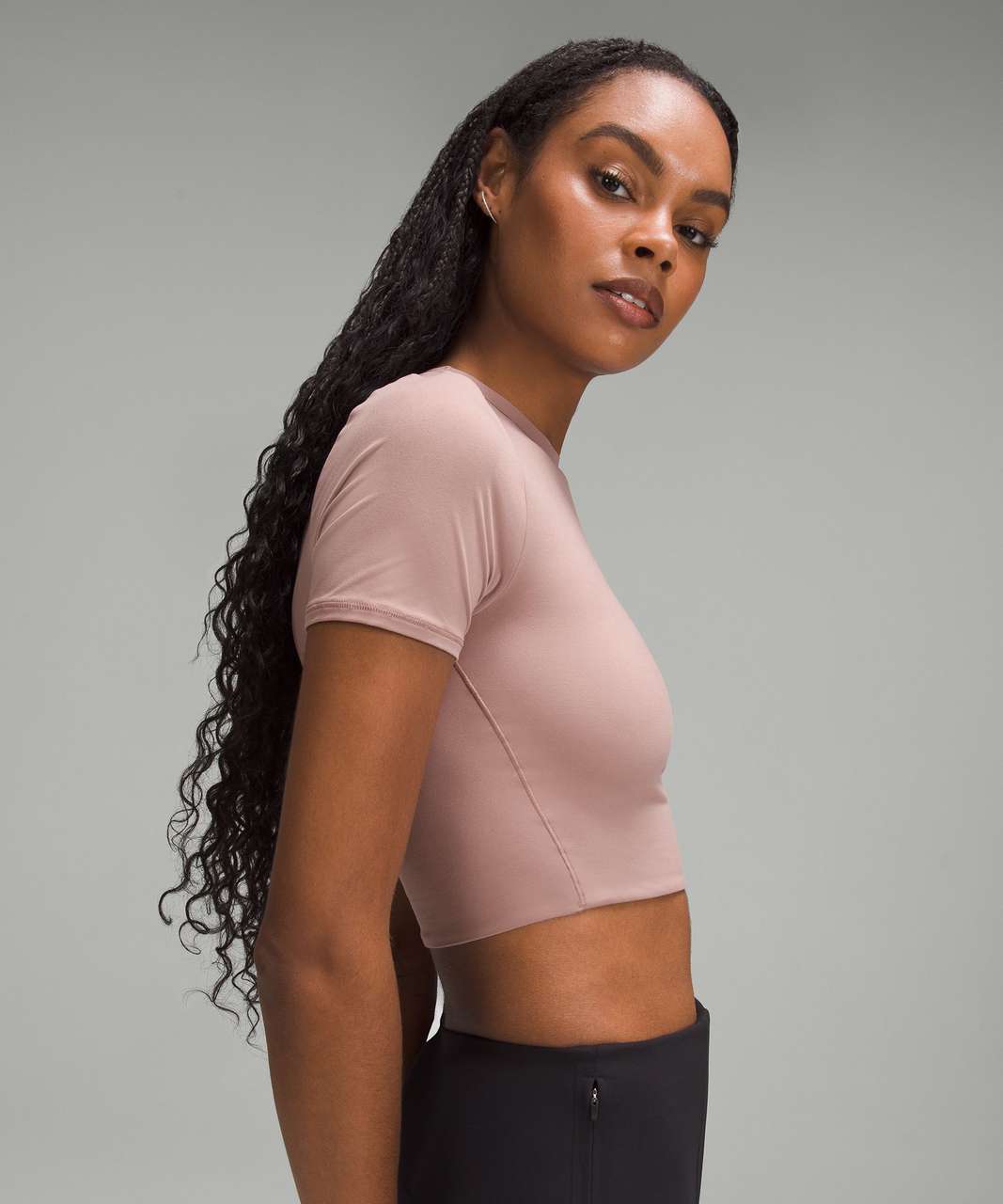 Lululemon Wundermost Ultra-Soft Nulu Crewneck Cropped T-Shirt - Twilight Rose