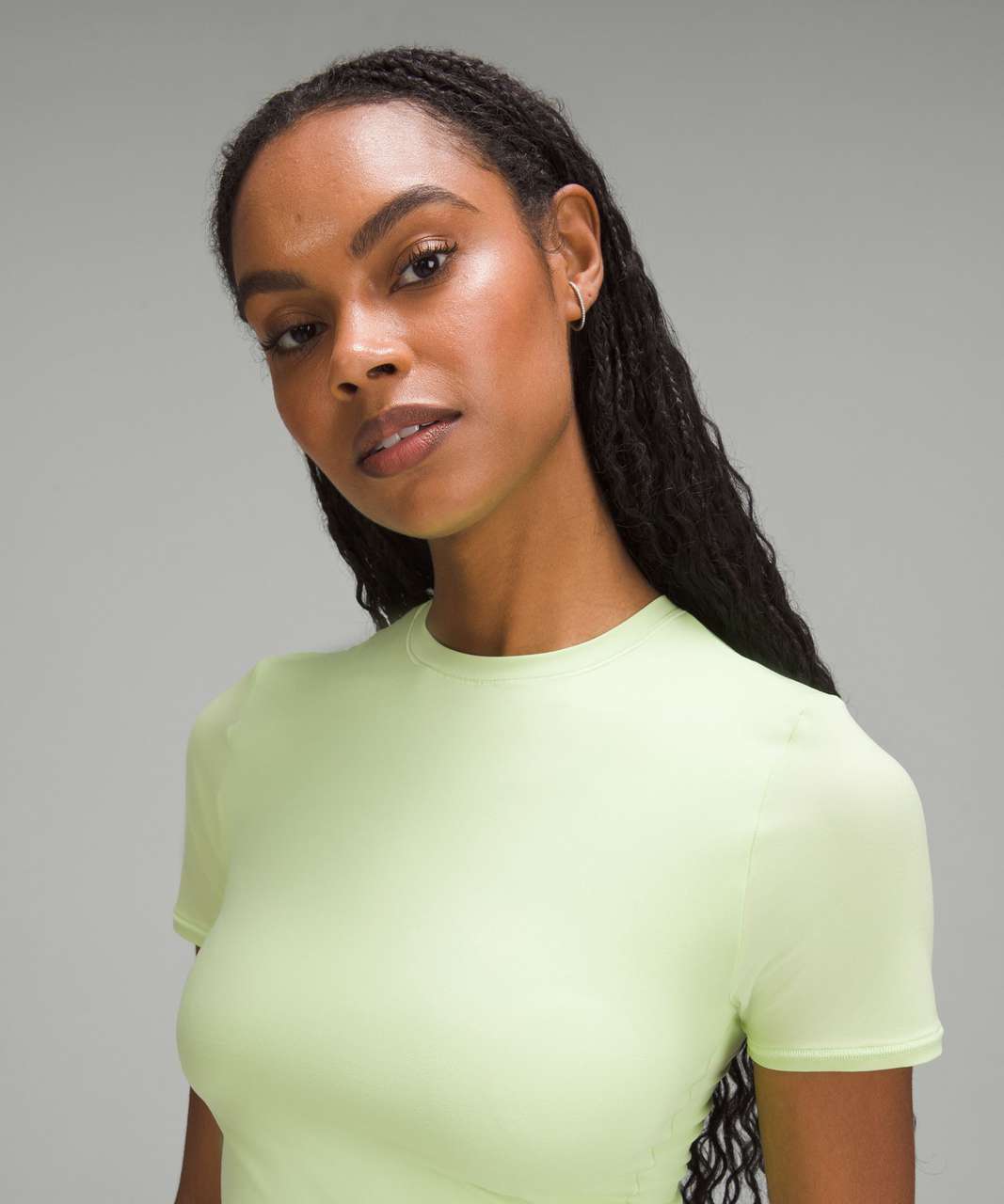 Lululemon Wundermost Ultra-Soft Nulu Crewneck Cropped T-Shirt - Spark Green