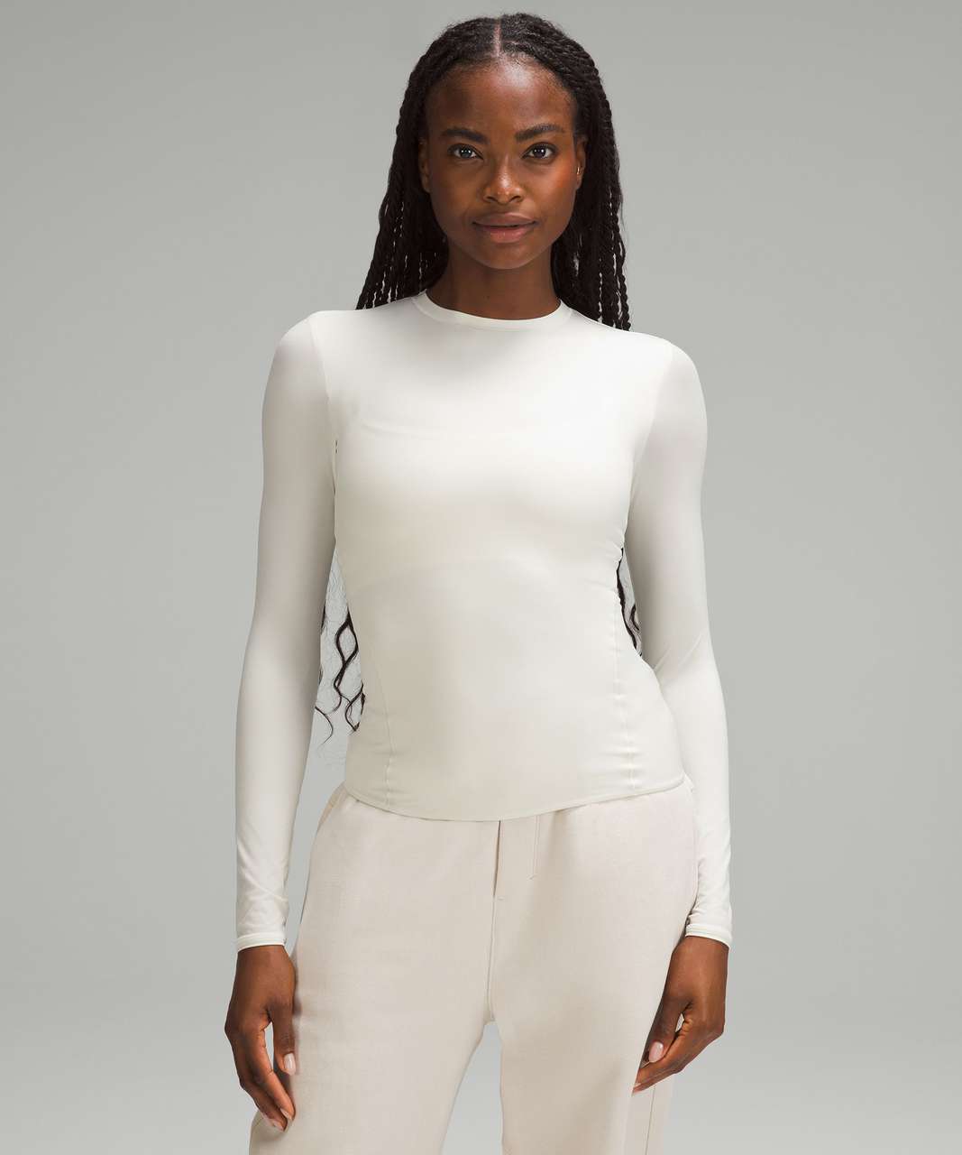 Lululemon Wundermost Ultra-Soft Nulu Crewneck Long-Sleeve Shirt - Bone