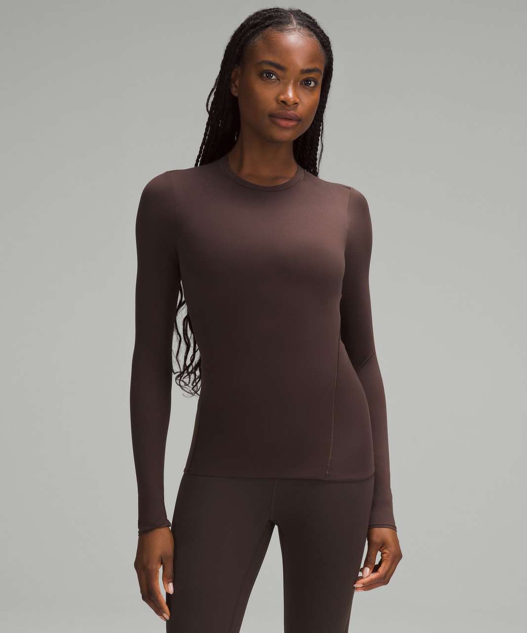 Lululemon Wundermost Ultra-Soft Nulu Crewneck Long-Sleeve Shirt - Espresso