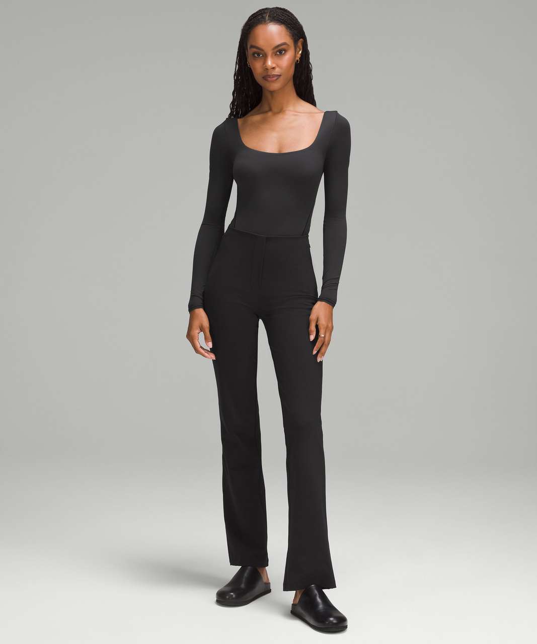 Night out in Wundermost Ultra-Soft Nulu Square-Neck LS Bodysuit (S