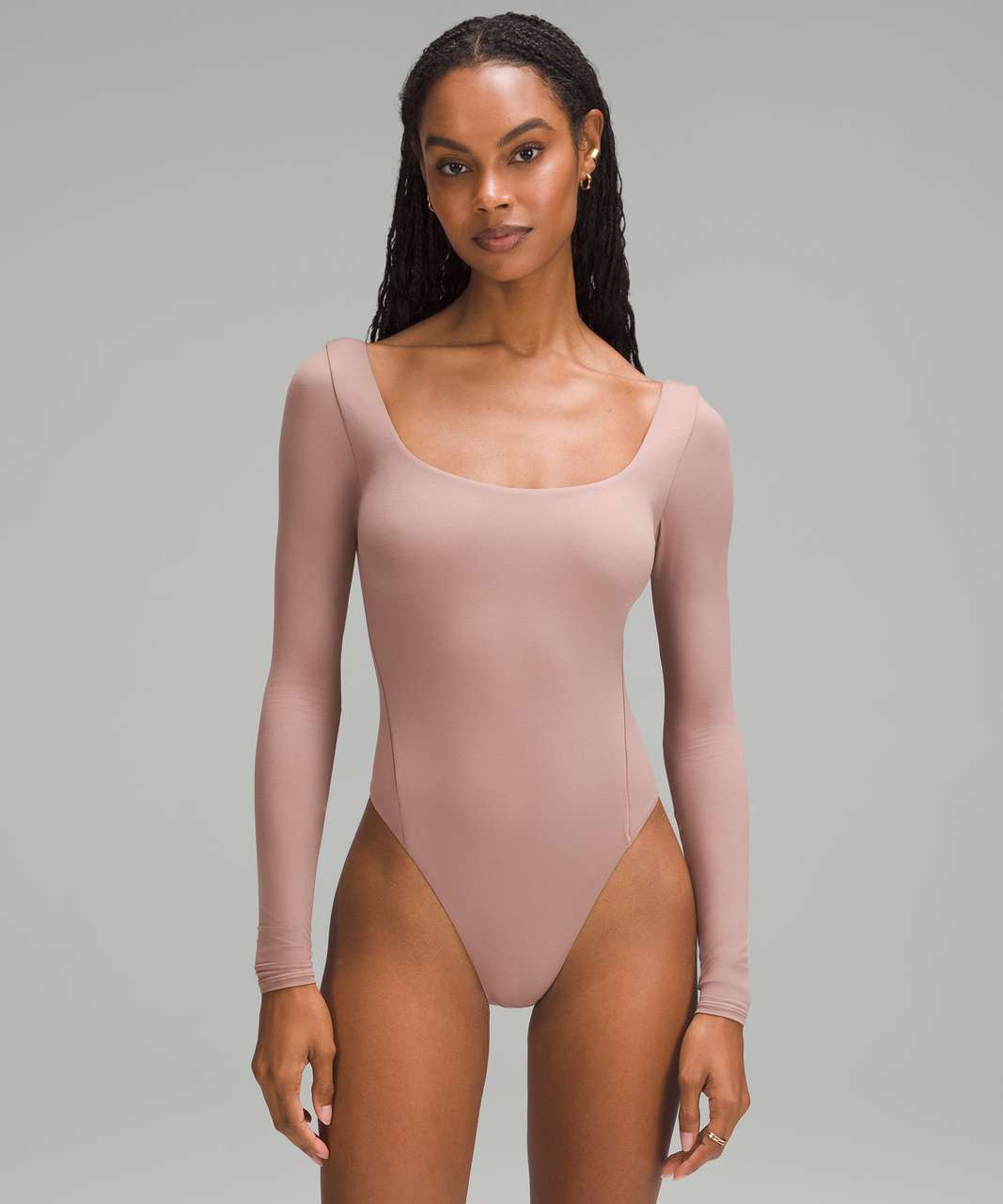 Lululemon High-Neck Tight-Fit Shelf Bodysuit - Twilight Rose - lulu fanatics