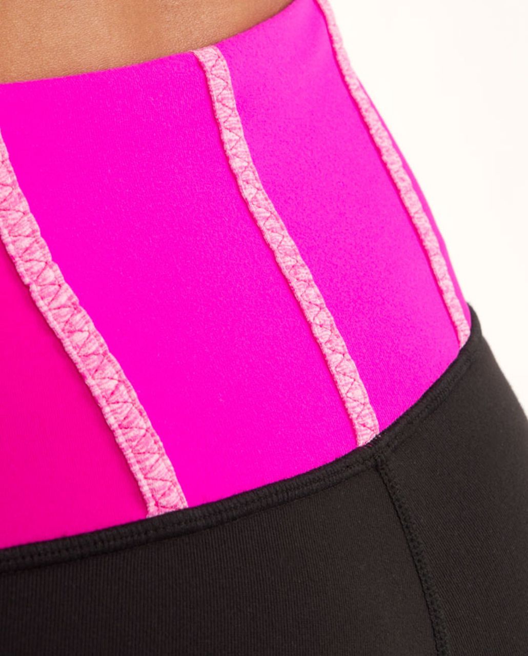 Lululemon Tadasana Slit Crop - Black /  Paris Pink