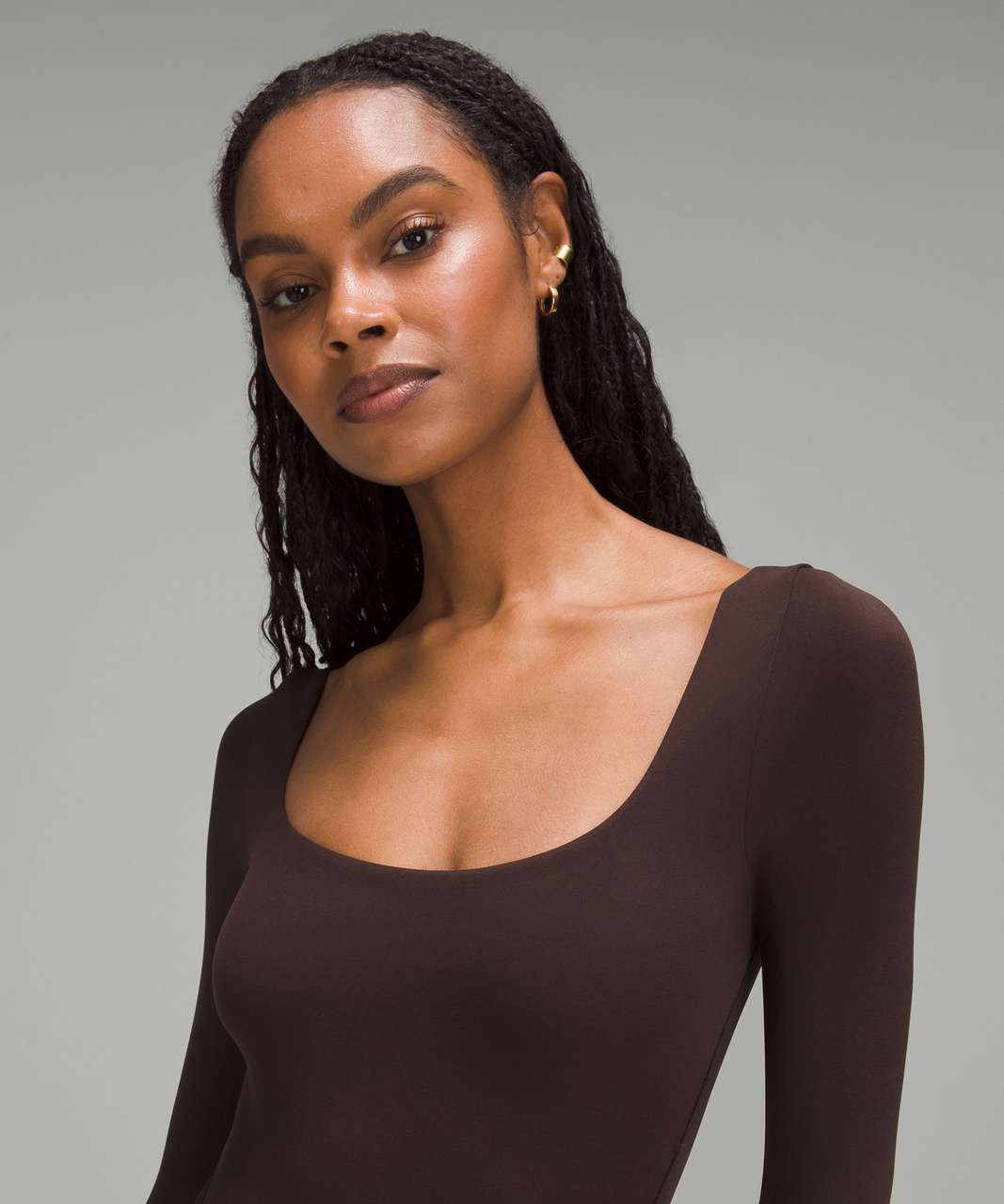 Lululemon Wundermost Ultra-Soft Nulu Square-Neck Long-Sleeve Bodysuit - French Press