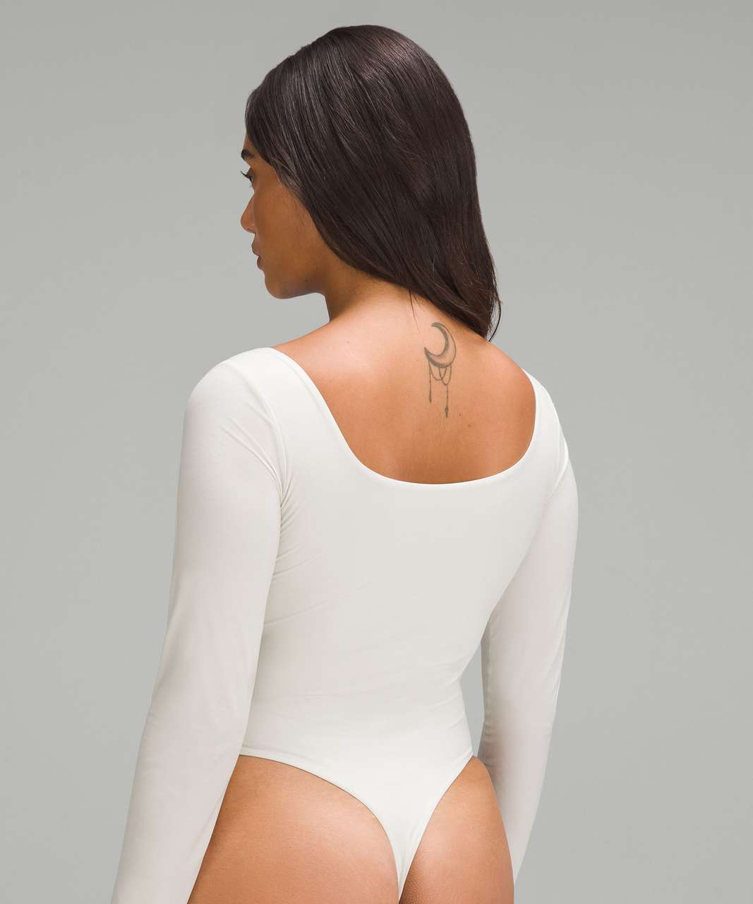 Lululemon Wundermost Ultra-Soft Nulu Square-Neck Long-Sleeve Bodysuit -  Bone - lulu fanatics