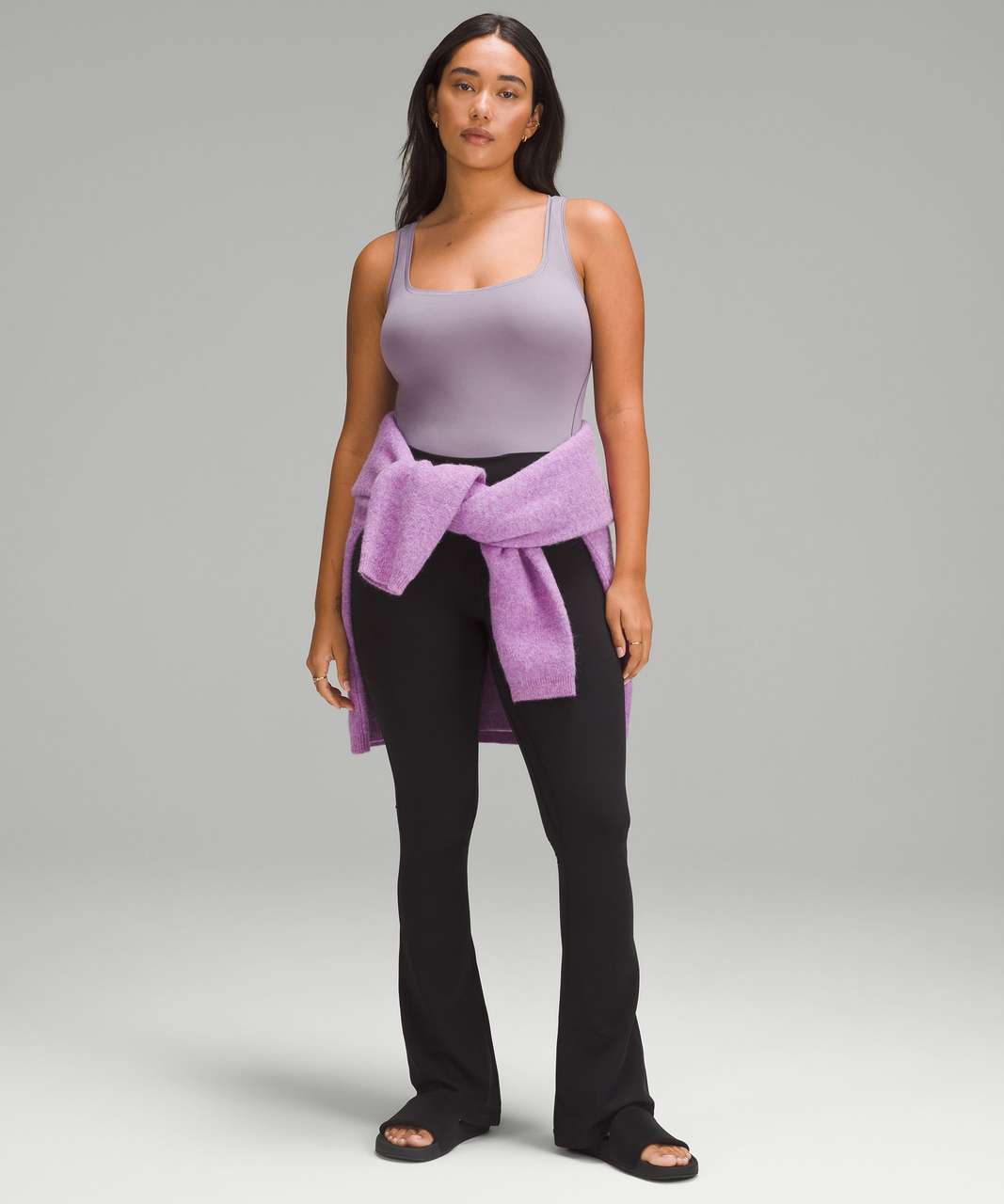 Lululemon Wundermost Ultra-Soft Nulu Square-Neck Sleeveless Bodysuit -  Purple Ash - lulu fanatics