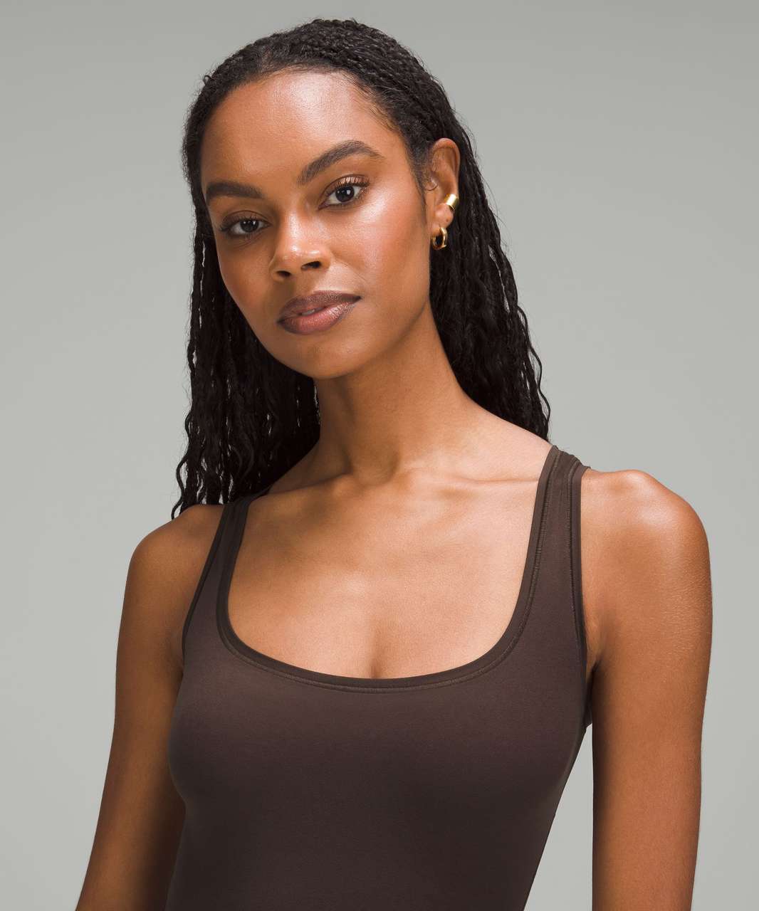 Lululemon Wundermost Ultra-Soft Nulu Square-Neck Sleeveless Bodysuit - French Press