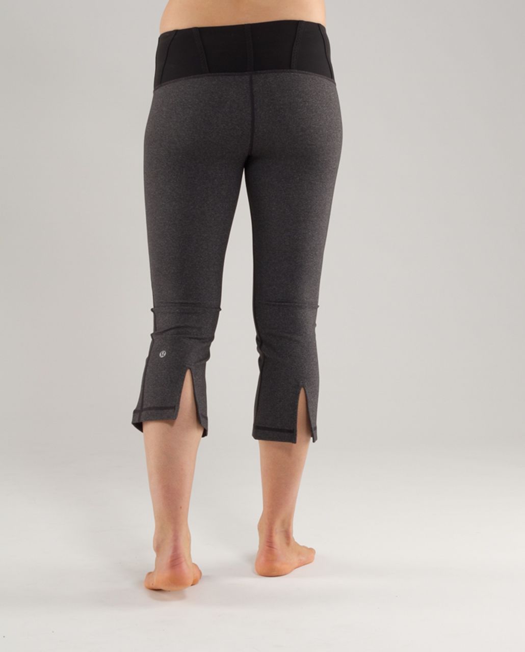 Lululemon Tadasana Slit Crop - Heathered Black /  Black