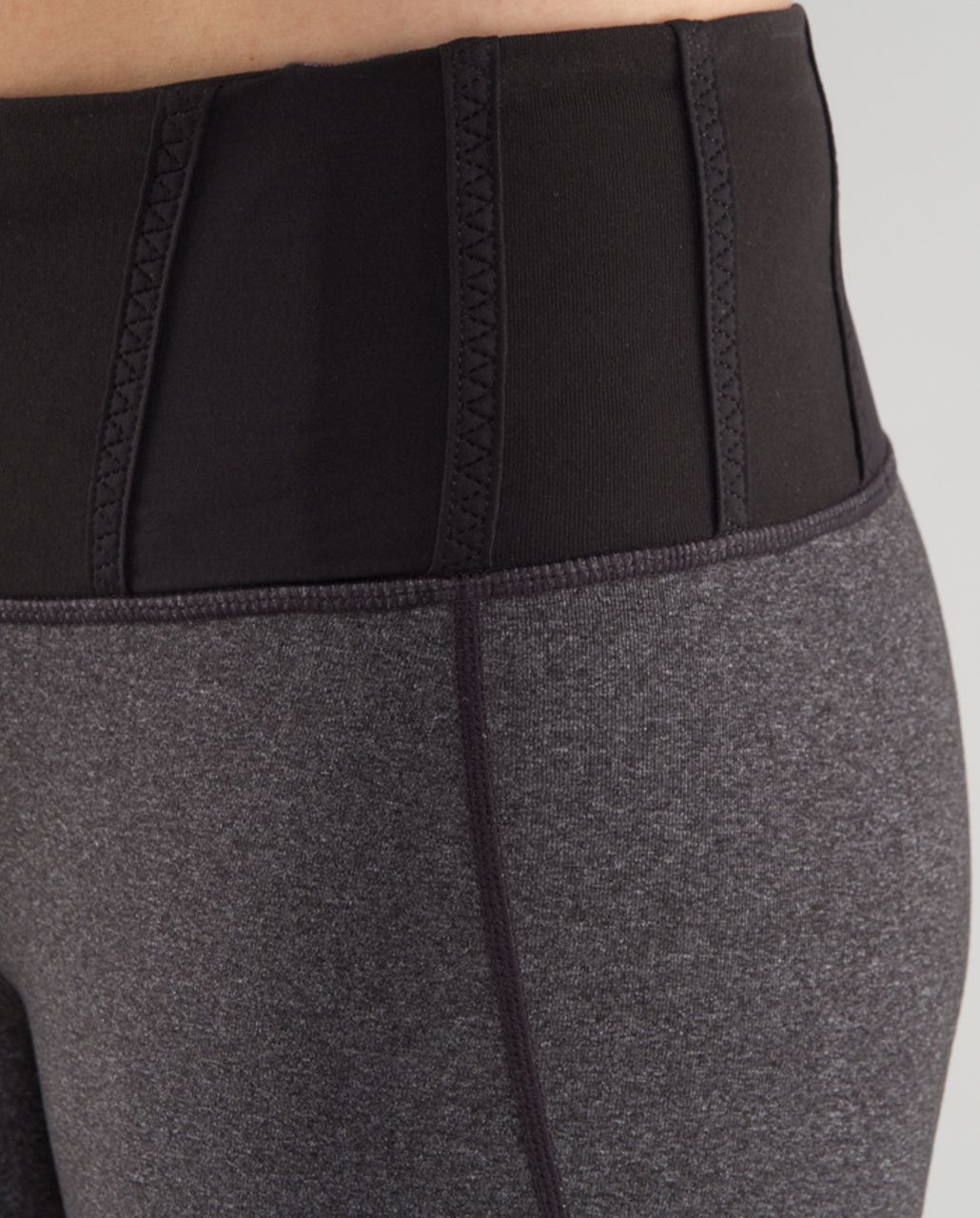 Lululemon Tadasana Slit Crop - Heathered Black /  Black