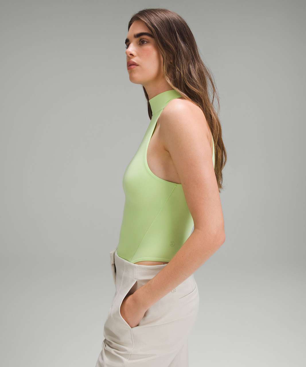 Lululemon Wundermost Ultra-Soft Nulu Mockneck Sleeveless Bodysuit - Spark Green