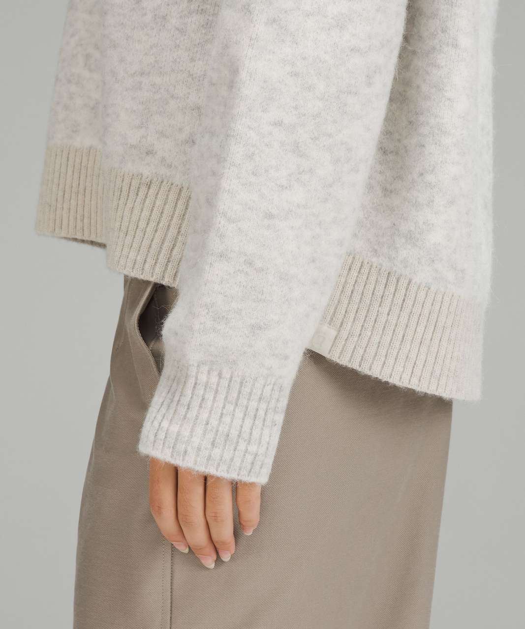 Lululemon Alpaca Wool-Blend V-Neck Sweater - Heathered Light Grey
