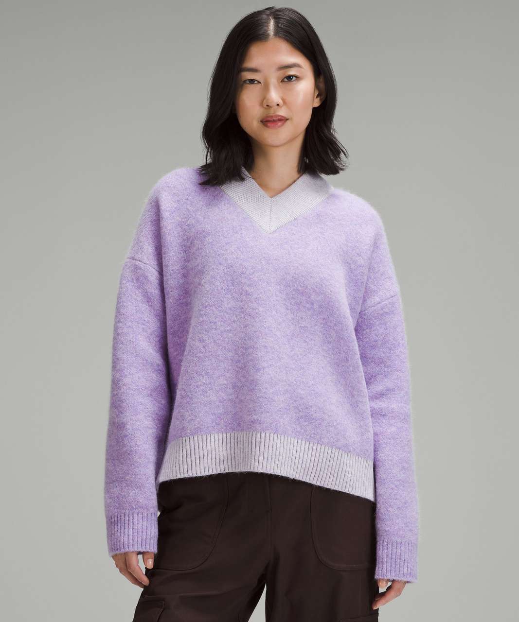 Lululemon Alpaca Wool-Blend V-Neck Sweater - Heathered Digital Lavender