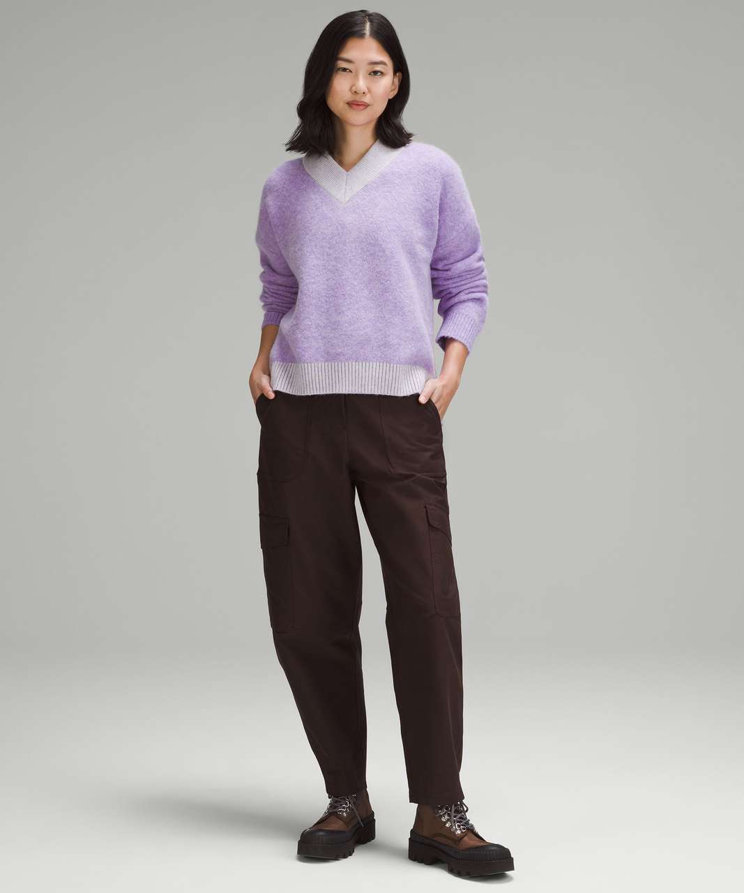 Lululemon Alpaca Wool-Blend V-Neck Sweater - Heathered Digital Lavender