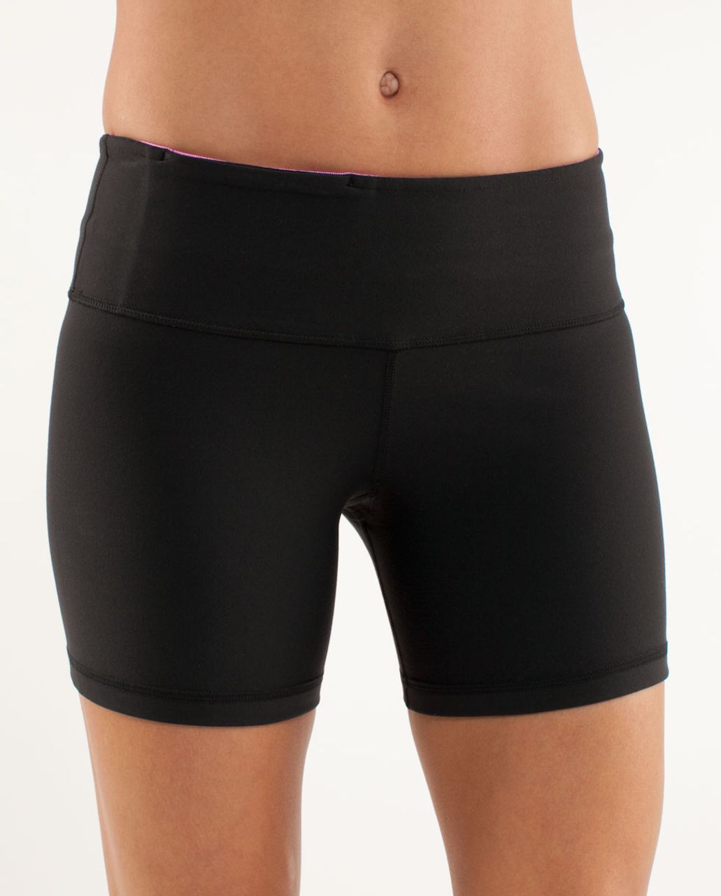 Lululemon Groove Short - Black /  Paris Pink White Microstripe