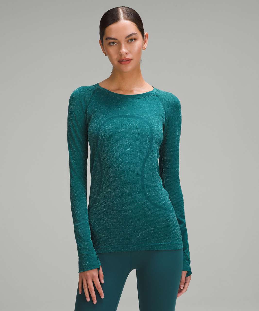 Lululemon Swiftly Tech Long-Sleeve Shirt 2.0 - Parallel Texture Storm Teal / Harmony