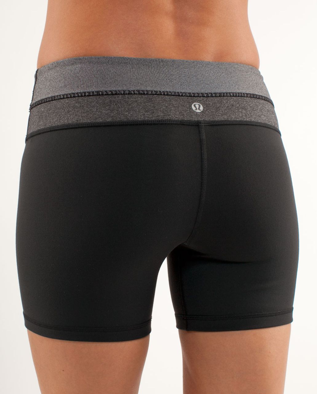 Lululemon Groove Short - Black /  White Black Microstripe /  Heathered Black