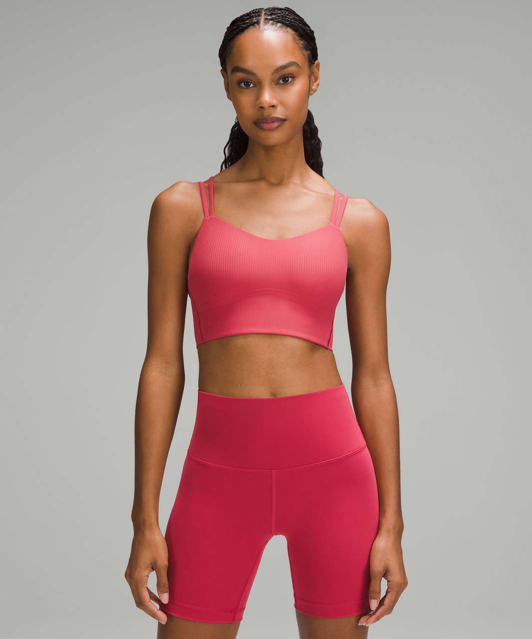 Lululemon Like a Cloud Ribbed Longline Bra *Light Support, B/C Cup -  Raspberry Cream - lulu fanatics