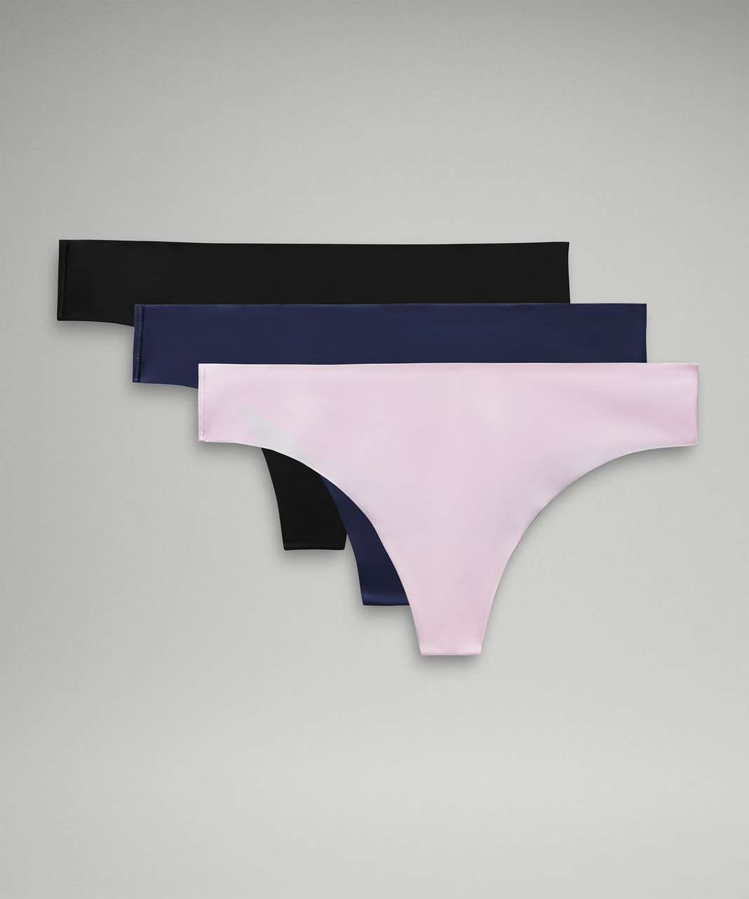 Lululemon InvisiWear Mid-Rise Thong Underwear *3 Pack - Black / Night Sea /  Meadowsweet Pink - lulu fanatics