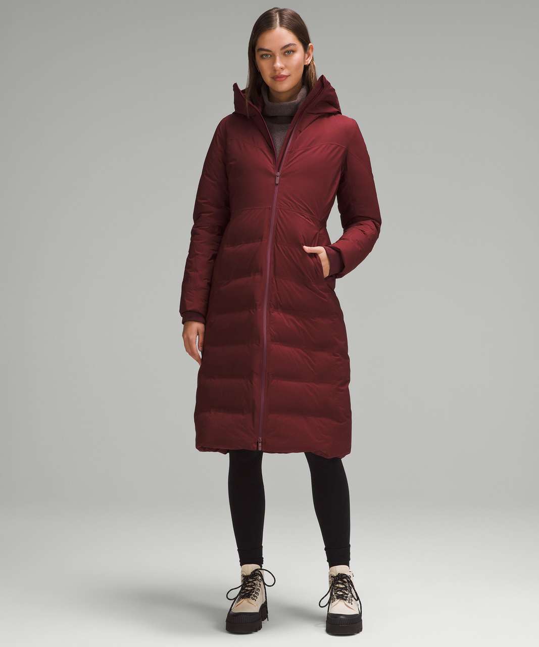 Lululemon StretchSeal Sleet Street Long Jacket - Red Merlot