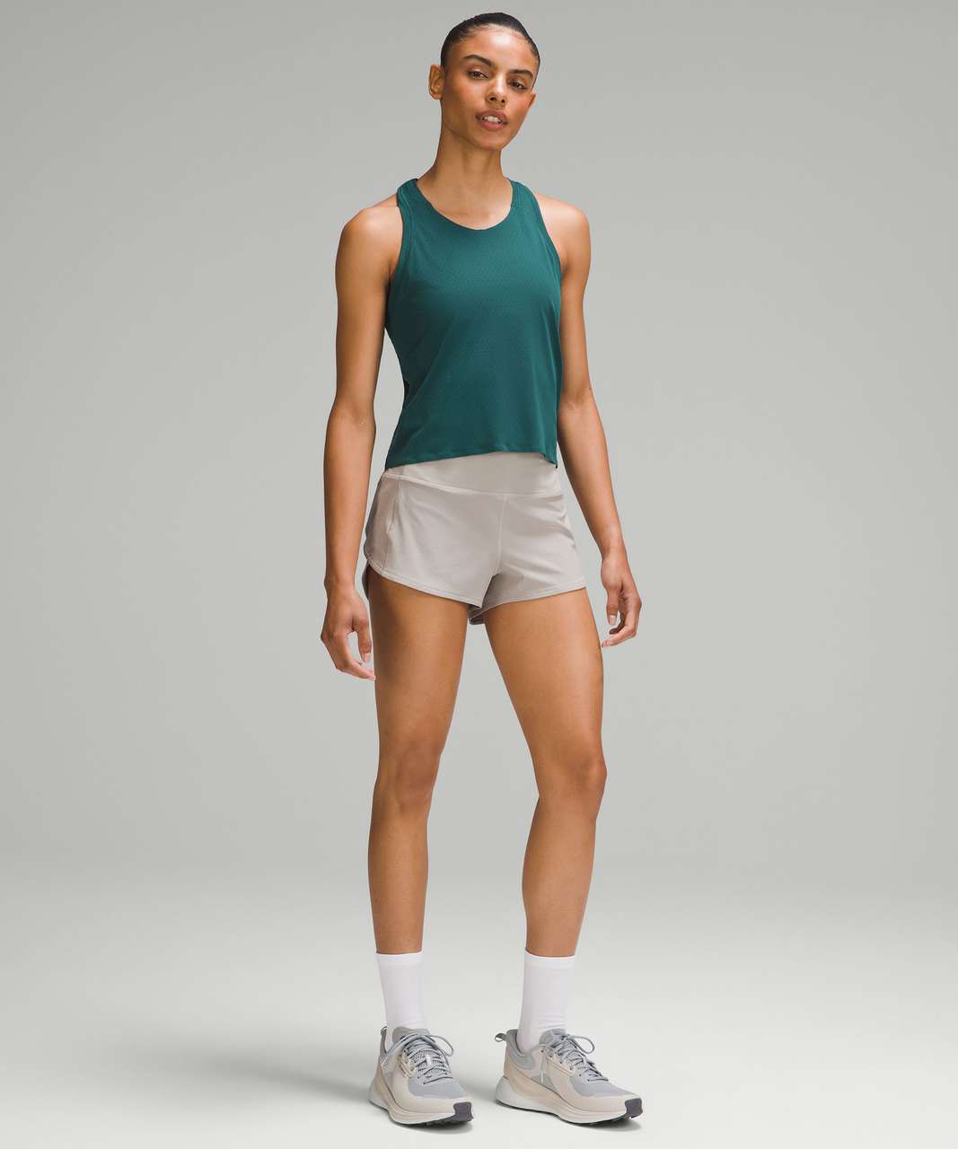Lululemon Fast and Free Race Length Tank Top - Storm Teal