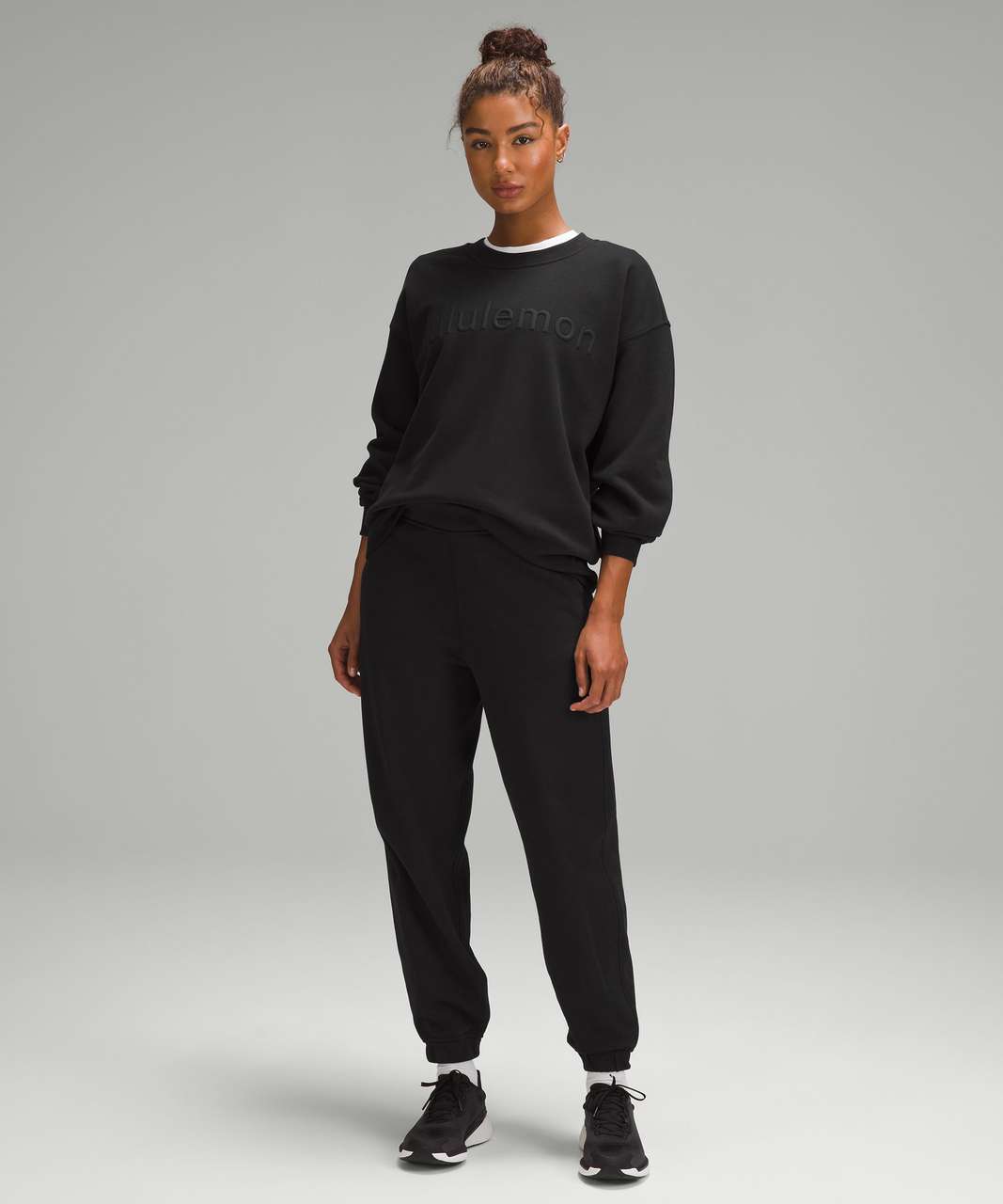 Lululemon Perfectly Oversized Crew - Black - lulu fanatics