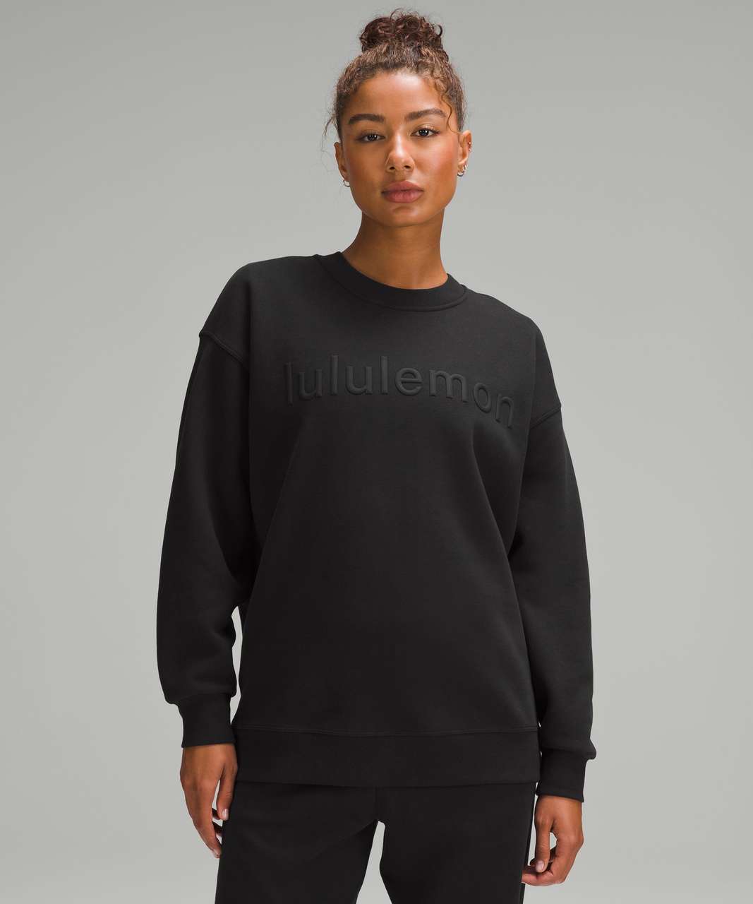 Lululemon Perfectly Oversized Crew *Fleece - Black - lulu fanatics