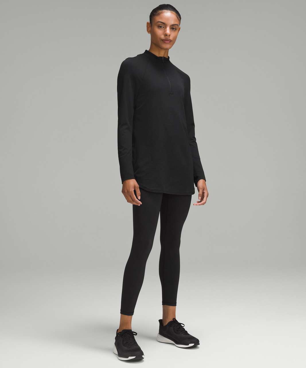 Lululemon Swiftly Relaxed Long-Length Half Zip - Black / Black