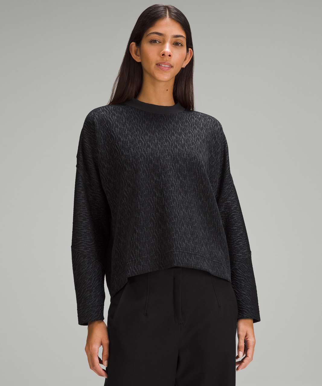 Lululemon Textured Jacquard Crewneck Pullover - Black Lululemon Textured Jacquard Crewneck Pullover - Black