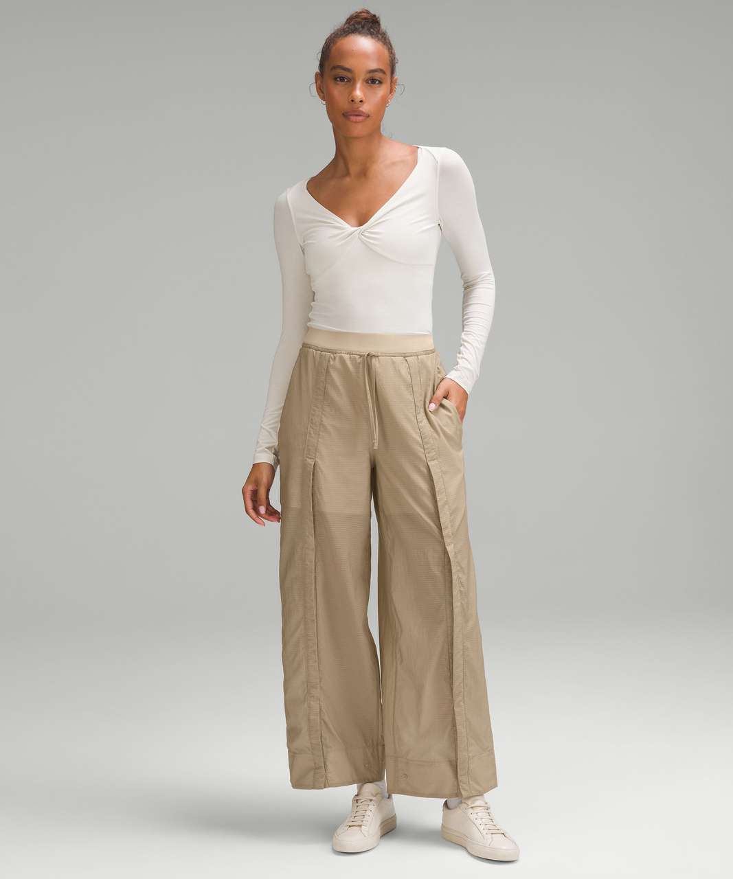 Lululemon La Wide Leg Side Split High-rise Pants In Trench | ModeSens