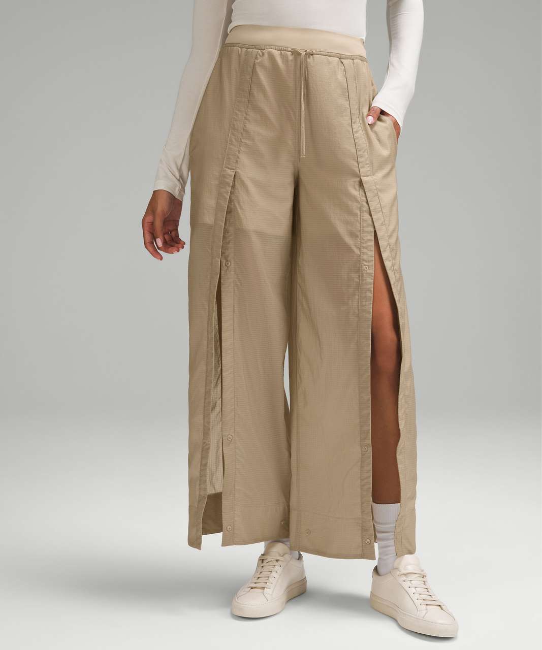 Brown Marble Woven High Waisted Flare Pants