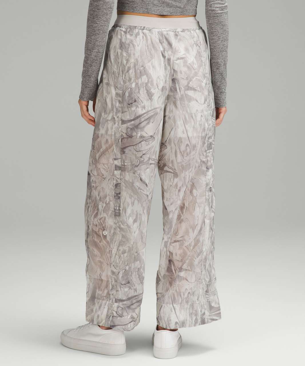 Lululemon Lightweight Woven Snap-Leg Super-High-Rise Pant - Marble Meld Light Multi / Dove Grey