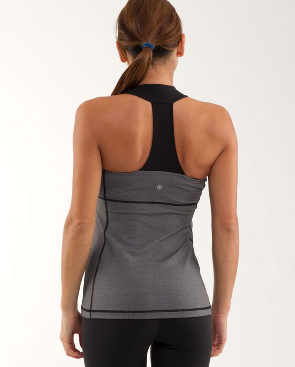 Lululemon Scoop Neck Tank - White Black Microstripe /  Black